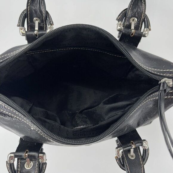 Etienne Aigner Handbag Black Leather Shoulder Bag Purse Zip Closure Classic Bag - Picture 9 of 12